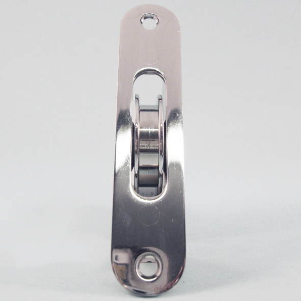 THD190/CP • Polished Chrome • Radiused • Sash Pulley With Steel Body and 44mm [1¾] Brass Pulley